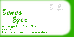denes eger business card